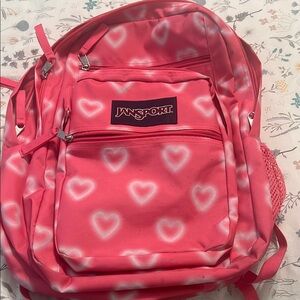 Jansport bright pink Heart Pattern Backpack